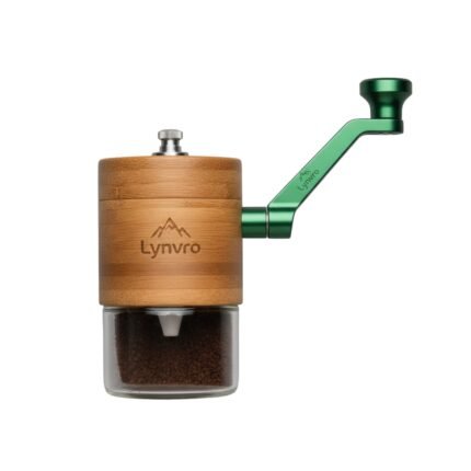 Lynvro Portable Manual Coffee Grinder Bamboo Stainless Steel